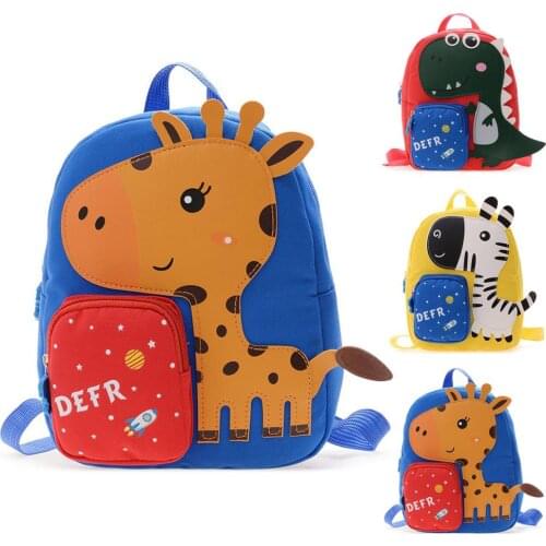 New Children School Bags 3D Dinosaur Giraffe Pony Cartoon Kids Bag Cute Toddler School Boys Backpack Kindergarten School Bags