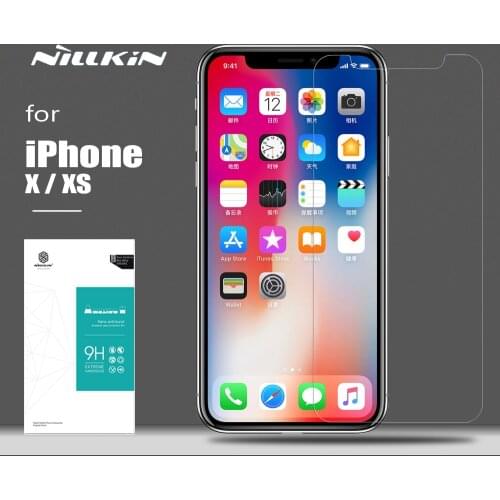For iPhone X XS Glass Nillkin Amazing 9H Hard 0.33MM Slim Tempered Glass Safety Protective Screen Protector for iPhone XS X Film