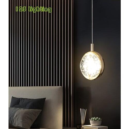 Bubble Crystal LED Pendant Lights Restaurant Bar Bedside Hanglamp Cord Adjustable Transparent Ball Modern Lamp Home Deco