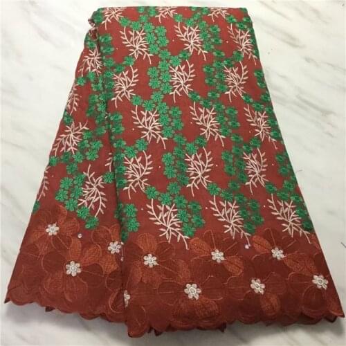 Red Green Nigerian Swiss Voile Lace In Switzerland 2021 High Quality African Swiss 100% Cotton Lace Fabric For Dress M4877