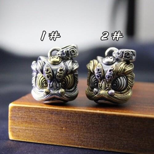 S925 silver 2021 Fashion New Chinese Style Lion Dance Pendant Creative Personality Lucky Fortune Cute Lion Man and Woman Pendant