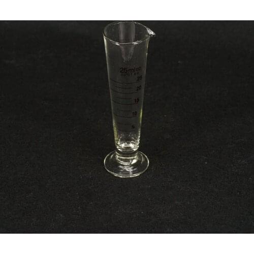 25ml Lab Glass Footed Apothecary Measuring Beaker Conical Graduated With Spout