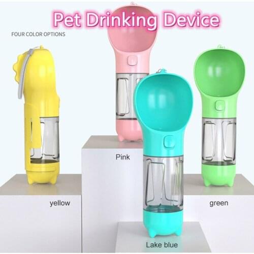 Multifunctional Pet Accompanying Portable Water Cup For Pets Cat Dog Water Bottle With Poop Shovel Plastic Bags Leak Proof Lock