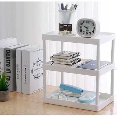 Multi-function Shelves Multi-layer Desktop Storage Rack Plastic Desk Shelves Kitchen Bathroom Cosmetic Storage Rack Home Storage