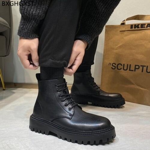 Motorcycle Boots for Men Male Winter Shoes Men Military Boots for Man 2021 Leather Boots Men Luxury Designer Shoes Man Chaussure