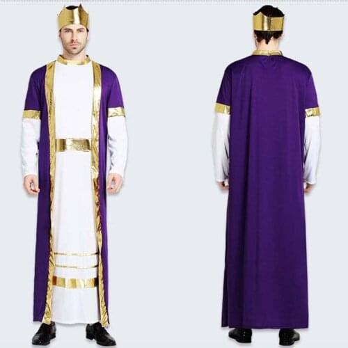 Purple Christ Adult Men Jesus Missionary Priest Costume Adult Male Cosplay Costumes Carnival Party Purim Halloween Christmas