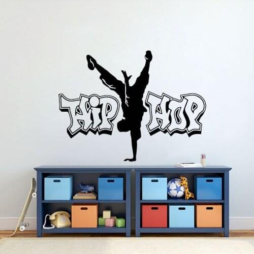 Street dances wall decals vinyl Hip-hop dance rap music home Wall sticker for boys bedroom decoration Removable Art Poster Z524
