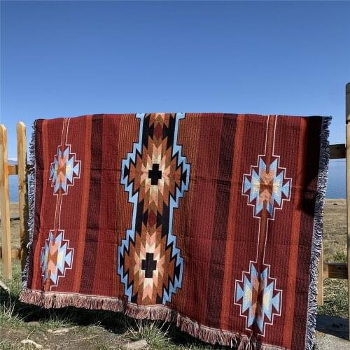 National Style Retro Geometry Throw Blanket sofa cover winter casual blanket for Plane Travel Bed Supplies bay window blanket