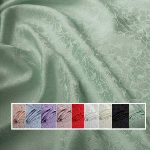 By Meter Heavy silk material lotus jacquard silk fabric for dresses shirts Silk Viscose