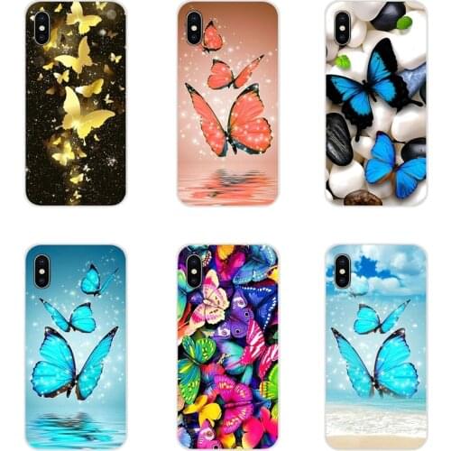 Cute Color Dreamy Butterfly Flower For Apple iPhone X XR XS MAX 4 4S 5 5S 5C SE 6 6S 7 8 Plus ipod touch 5 6 Silicone Skin Cover