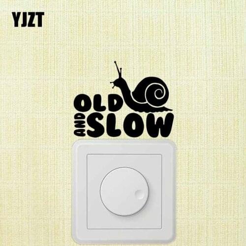 YJZT OLD AND SLOW Vinyl Decal Cartoon Animal Creative Wall Switch Sticker Home Room Decor 17SS-0644
