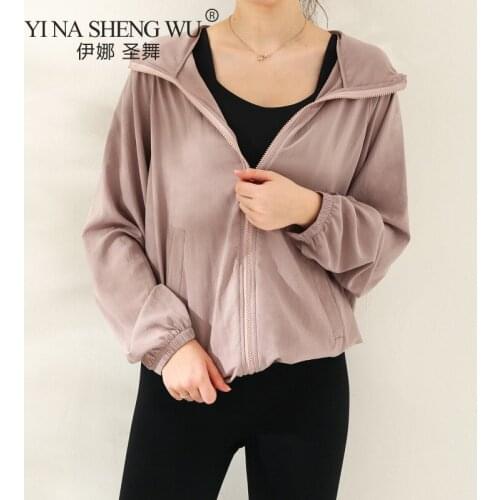 Women Sport Jacket Zipper Yoga Coat Quick Dry Long Sleeve Fitness Run Sportwear Gym Workout Tops Girl Elastic Jogging Jackets