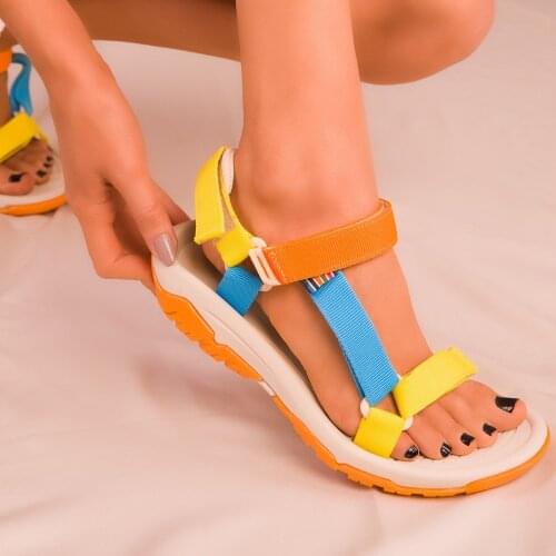 Womens Summer Multicolour Casual Adjustable Strappy Sandals Quality Heel Pad Slip-Resistant Outsole Hiking Travel Cool Street Fashion 2021 Purple Green Gray Sea Beach Pool Durable and Comfortable Newest Style