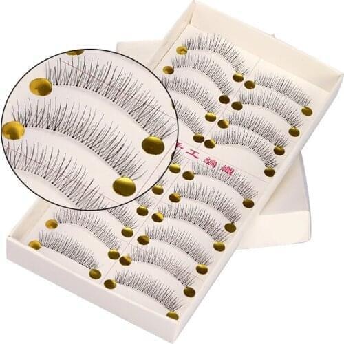 10 Pairs Handmade Natural Long Fashion False Eyelashes Soft Long Eye Lash Cosmetic Fake Eyelash Free shipping