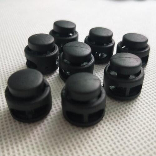 100 pcs/lot Cord Lock Toggle Clip Stopper Plastic Black For Bags/Garments Size:15mm*14mm