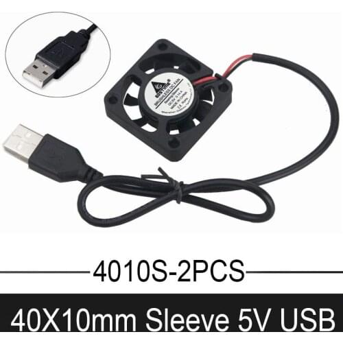 2 Pieces Gdstime 40mmx40mmx10mm 4010s 5V 40mm USB PC Case Brushless DC Cooling axial Fan