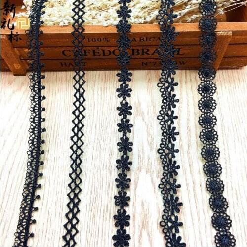 30 Yards Wholesale DIY Sewing Accessories Lace Laciness Trim Black Flower Lace Binding Ribbon Tapes Free Shipping