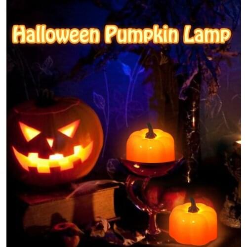 4PCS Halloween Artificial Mini Light Pumpkin LED Light For Halloween Party Decor Home Bedroom Living Room Decoration