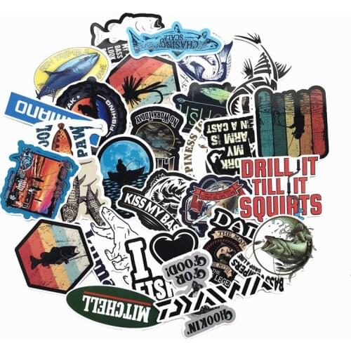 TD ZW 50Pcs Go Fishing Cartoon Stickers For Suitcase Skateboard Laptop Luggage Fridge Phone Car Styling DIY Decal Sticker