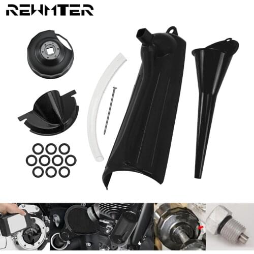 Black Oil Filter Funnel Cover Primary Derby Fill Cover End Cap Oil Filter Wrench&1105 Sealing O-Ring For Harley Sportster Dyna