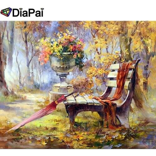 DIAPAI Diamond Painting 5D DIY 100% Full Square/Round Drill "Umbrella chair" Diamond Embroidery Cross Stitch 3D Decor A24717