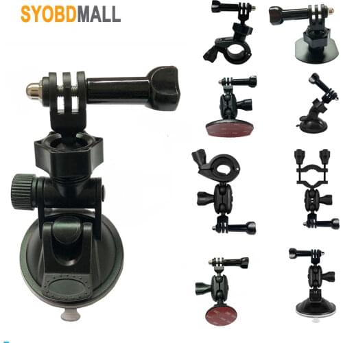 9 Types Holder for Dedicated Gopro Cameras 3M Adhesive Sticker Suction Cup Tube Clamp 360 Degree Rotation Bracket Curved/ Base