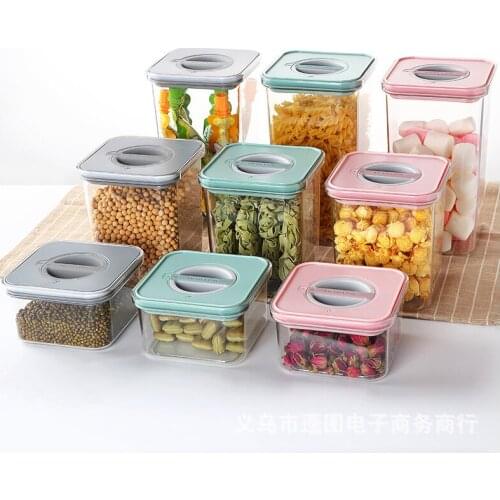 Airtight Food Storage Container,Plastic Transparent Stackable Kitchen Sealed Jar,Food Storage Box Multigrain Storage Tank
