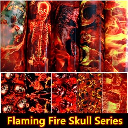 0.5m Wide Free Shipping Flaming Frie Series Hydrogarphic Film Water Transfer Printing Film Aqua Print Films For Car&Motorcycle