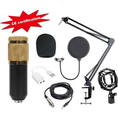 Condenser Microphone Bundle Mic Kit with Adjustable Mic Suspension Scissor Arm Metal Shock Mount for Studio Recording&Broadcast
