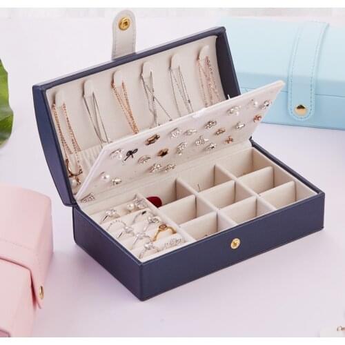 Jewelry Box Travel Comestic Jewelry Casket Organizer Makeup Lipstick Storage Box Beauty Container Necklace Birthday Gift