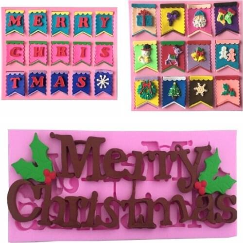 Merry Christmas Cooking Tools Wedding Decoration Silicone Mold Baking Fondant Sugar Craft Molds Diy Cake Cake