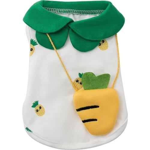 Summer Pineapple Print Vest Puppy Breathable Clothes Suit For Chihuahua Yorkies Pet Costume For Small Dogs Cats Frence Bulldog