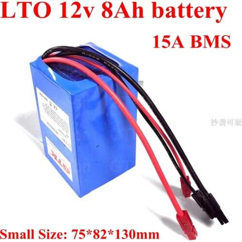 LTO 12V 8Ah 12Ah Lithium titanate battery 2.4v cells fast charge for stereo speaker LED light + 3A charger