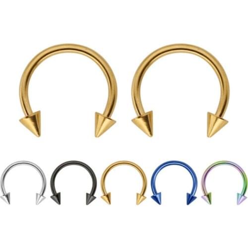 LOT50pcs Body Jewelry - 16g Surgical Steel Ear/Nose/ Lip Labret Bar Lip Piercing CBR Horseshoes Sliver/Black/Gold