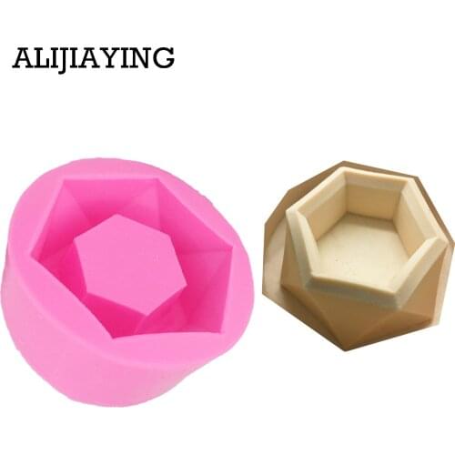 M1351 Diamond Shaped Surface Succulent Plant Flower Pot Silicone Mold DIY Ashtray Candle Holder Mold Gypsum Cement Fleshy Pot