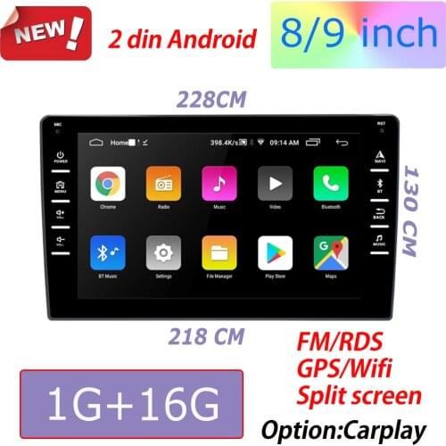 9 inch 2DIN Android 9.0 Multimedia DVD Video Player GPS Navigation Car Radio Stereo Wifi BT Split Screen Autoradio