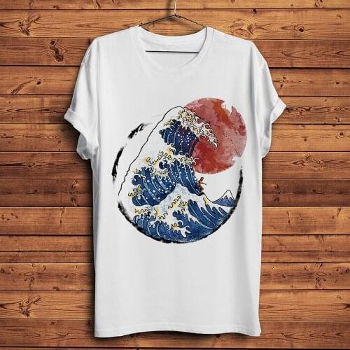 Sunrise in Kanagawa Vintage Ukiyoe t shirt men new white casual homme cool Japan style t-shirt unisex