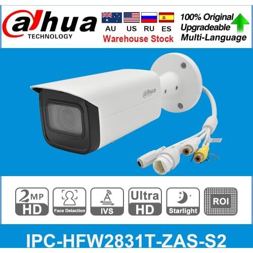 Dahua Original IPC-HFW2831T-ZAS-S2 8MP Lite IR Vari-focal Bullet Network Camera IR 60M Starlight IVS IP Poe Model Camera