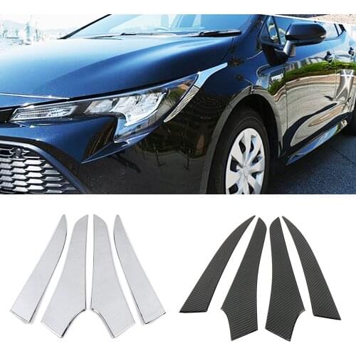 For Toyota Corolla Hatchback 2019-2021 Front Headlight Lamp Eyebrow Cover Trim Head Light Eyelids Car Accessories Frame Styling