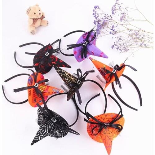 Halloween Headband Pumpkin Witch Hair Hoop Cosplay Festival Accessories Party Decoration Favors Kids Headdress Gifts for Guests