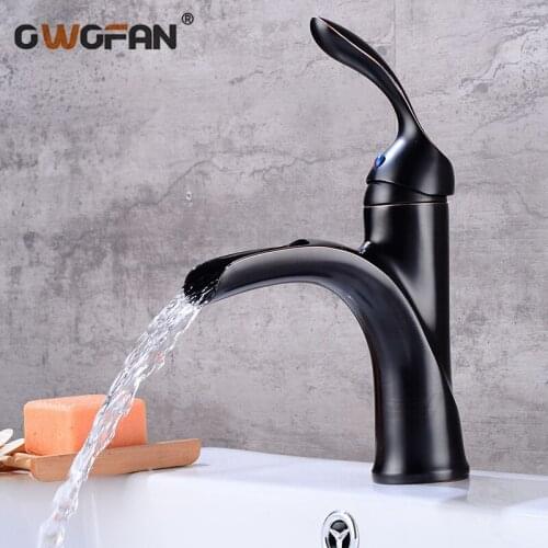 Basin Faucets Waterfall faucet for Bathroom Basin Mixer Tap Single Handle Sink Mixer Tap Deck Mounted Bathroom Torneiras S79-387