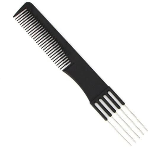 Pro Black Fine-tooth Metal Pin Hairdressing Hair Style Rat Tail Comb Brush Hot 95AC