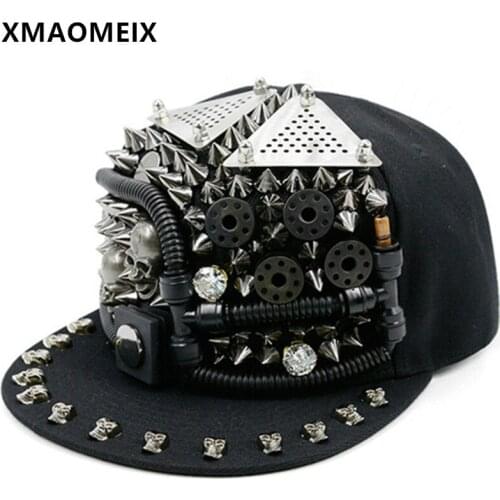 XMAOMEIX New Trend Hip Hop Caps For Men Women Novelty Nightclub Bar Personality Couple Hat Adjustable Size Net Red Flat Brim Hat