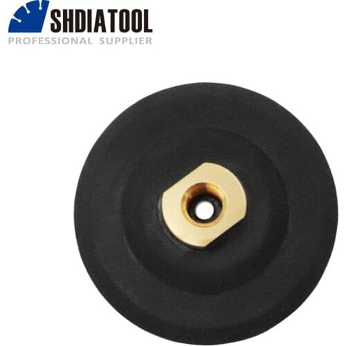 SHDIATOOL 4inch Rubber back pad for diamond polishing pads M14 100MM backer Soft and strong body