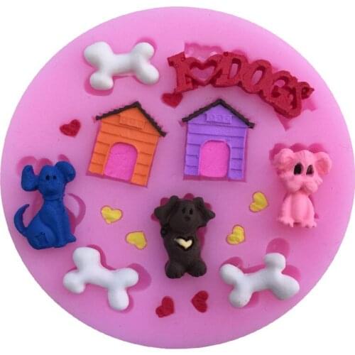 Animal Bone Love Liquid Silicone Sugar Cake Mold M149