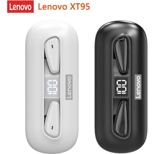 Lenovo XT95 TWS Bluetooth Headphone Ultra thin Touch Control Wireless Earphones with mic Digital Display Headset sport Earbuds