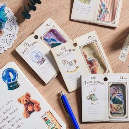 Retro Washi Paper Sticker Pack Translucent Childrens Fairy Tale Dreamy Fantasy Princess Castle Vintage Scrapbooking Stickers