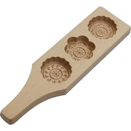 WSFS Hot Mooncake Mold, Flower Shape Steamed Pumpkin Pie Pasta Rice Cake Wooden Cake Mold for Moon Cakes, Cookies, Soap and So O
