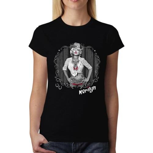 Marilyn Monroe Cowgirl Hat Women T-shirt S-XL