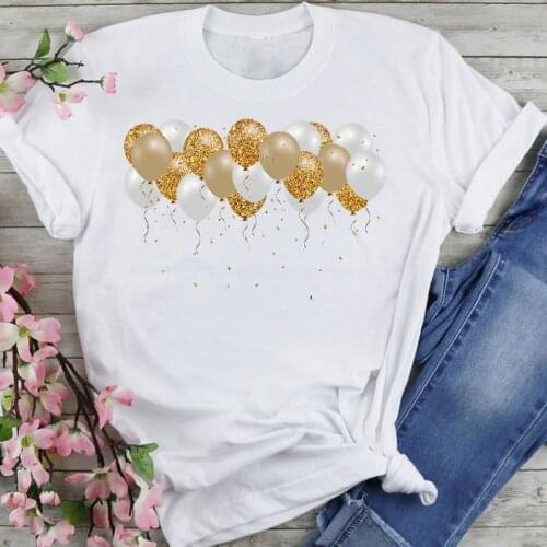 Women Graphic 90s Happy Time New Cute Cartoon Summer Fashion Print Short Sleeve Female Clothes Tops Tees Tshirt T-Shirt